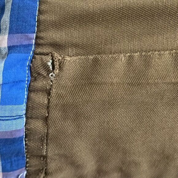 Homemade Plaid Squares Western Corduroy Squares Vintage Quilt 25 In x 54 In - Picture 7 of 14